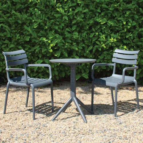 Sky 2 Seater 60cm Round Bistro Table with Paris Chairs in Grey