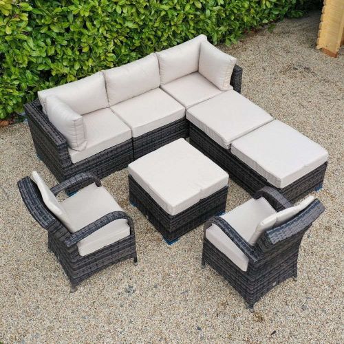 Rio Grande Corner Sofa Set With Two Armchairs/Back Cushion - Chocolate