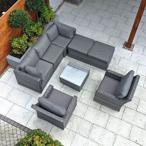 Teresina Modular Rattan Corner Sofa Set - Grey