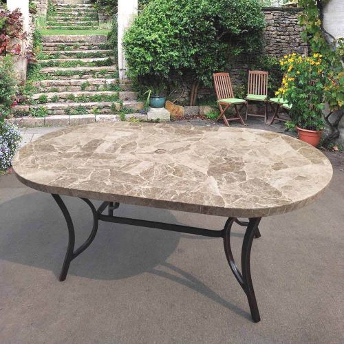 160cm Bantry Oval Marble Table
