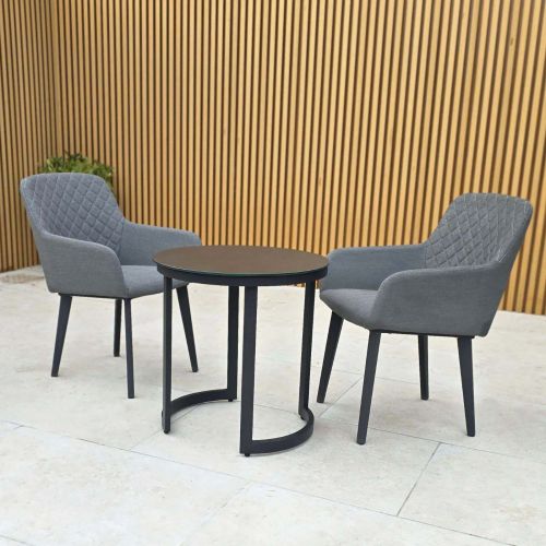 Round Galaxy 2 Seater Set with Light Grey Chairs