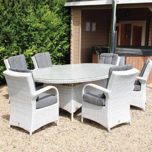 Roma 6 Seater Rattan Oval Table Set With Treviso Chairs