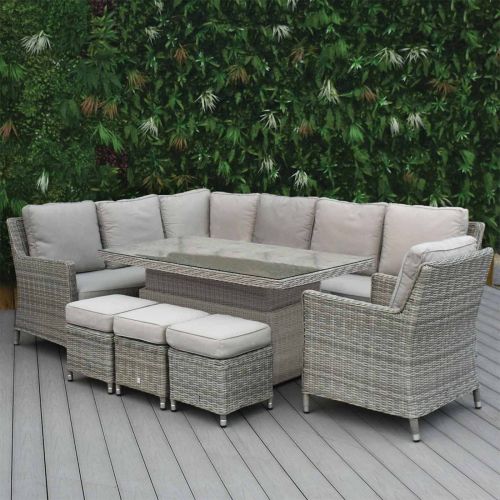 Hamilton Rattan Corner Dining Set with Rising Table and Armchair