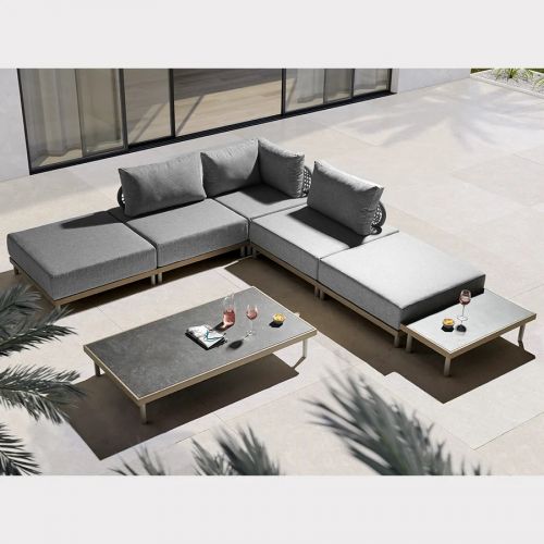 Kettler Mali Low Lounge Outdoor Fabric Corner Sofa Set