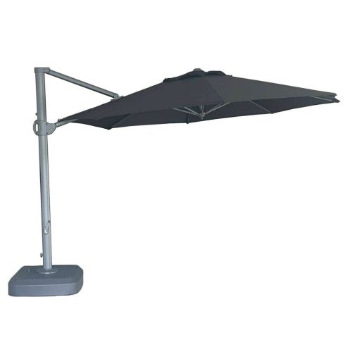 Solora Round Cantilever Parasol 3.5m in Charcoal with Plastic Base