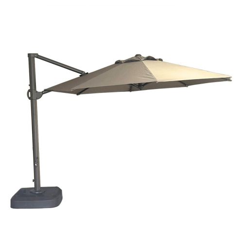 Solora Round Cantilever Parasol 3.5m in Taupe with Plastic Base