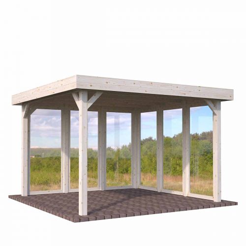 Sorcha 12m Modern Gazebo with Glass Panels and EPDM Roof