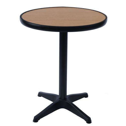 Classic 60cm Round Bistro Table - Black and Light Brown