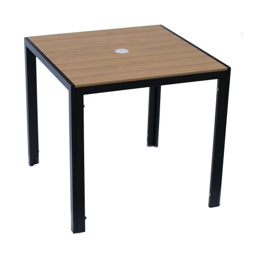 Fairmont 80cm Square Table - Black and Light Brown