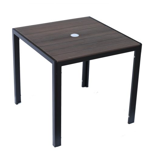 Fairmont 80cm Square Table - Black and Dark Brown
