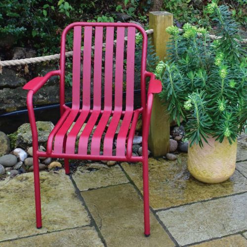 Amalfi Aluminium Stacking Chair - Red